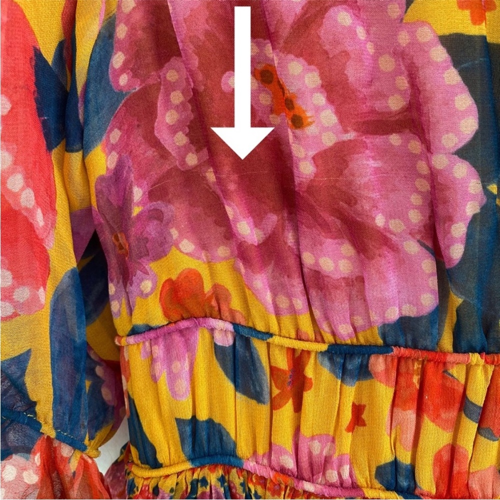 NEW Farm Rio Floral Dream Maxi Dress Floral Dream Yellow XS - Picture 17 of 17